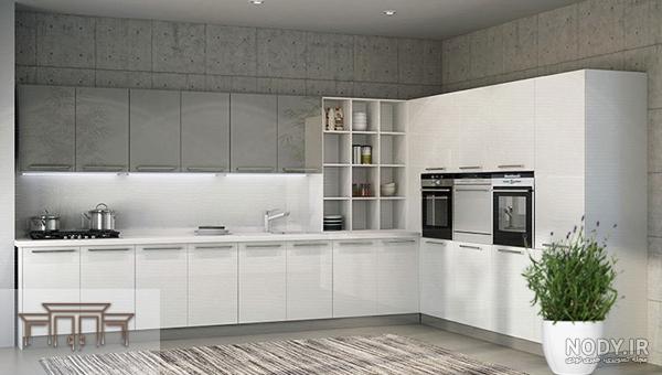 کابینت های گلاس سفید قهوه ای
