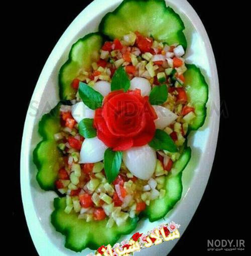 تزیین سالاد کاهو