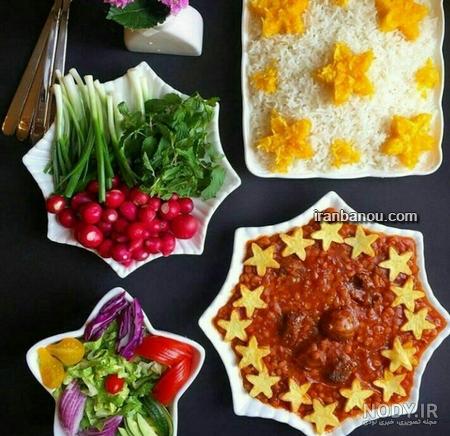 تزیین غذا و سالاد و ماست