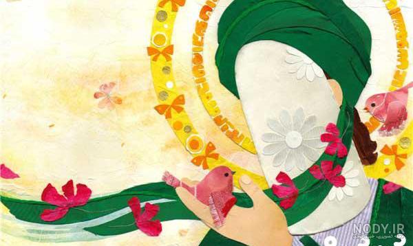 نقاشی امام حسین در حال جنگ