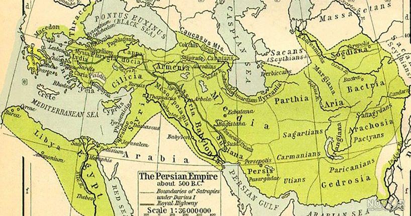 نقشه ایران در زمان داریوش بزرگ