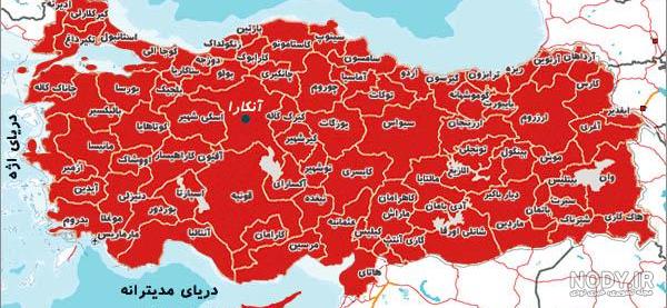 نقشه ترکیه و اروپا