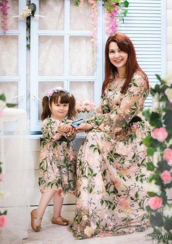 عکس لباس مجلسی مادر دختر ست