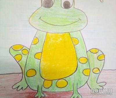 نقاشی قورباغه در برکه نقاشی قورباغه در برکه