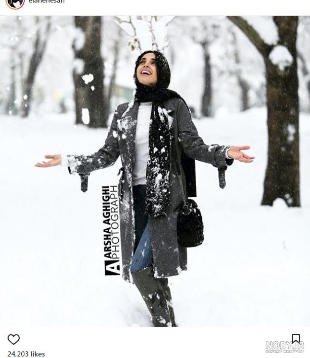 ژست عکس دخترانه با برف ژست عکس دخترانه با برف