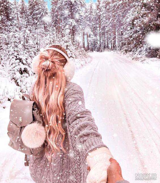 ژست عکس دونفره در برف ژست عکس دونفره در برف