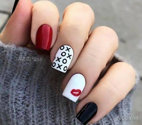 عکس لاک ناخن طرح دار
