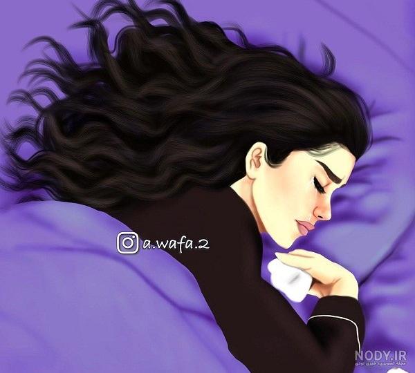 عکس کارتونی دختر غمگین