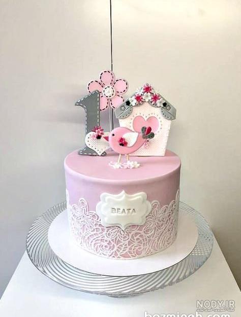 عکس کیک تولد دخترانه طوسی و صورتی عکس کیک تولد دخترانه طوسی و صورتی