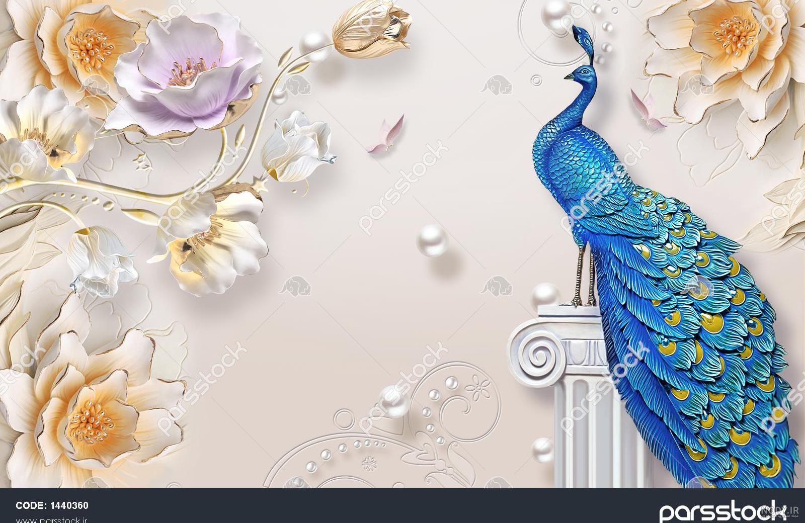 کاغذ دیواری سه بعدی پشت تلویزیون