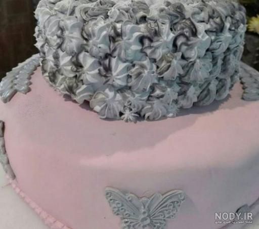 کیک طوسی صورتی دخترانه کیک طوسی صورتی دخترانه