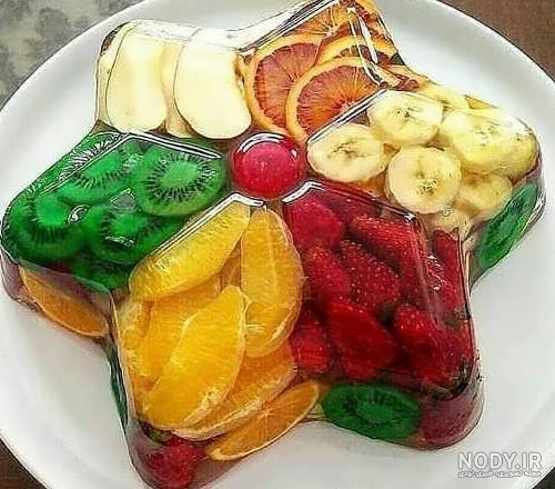 تزیین ژله با میوه موز