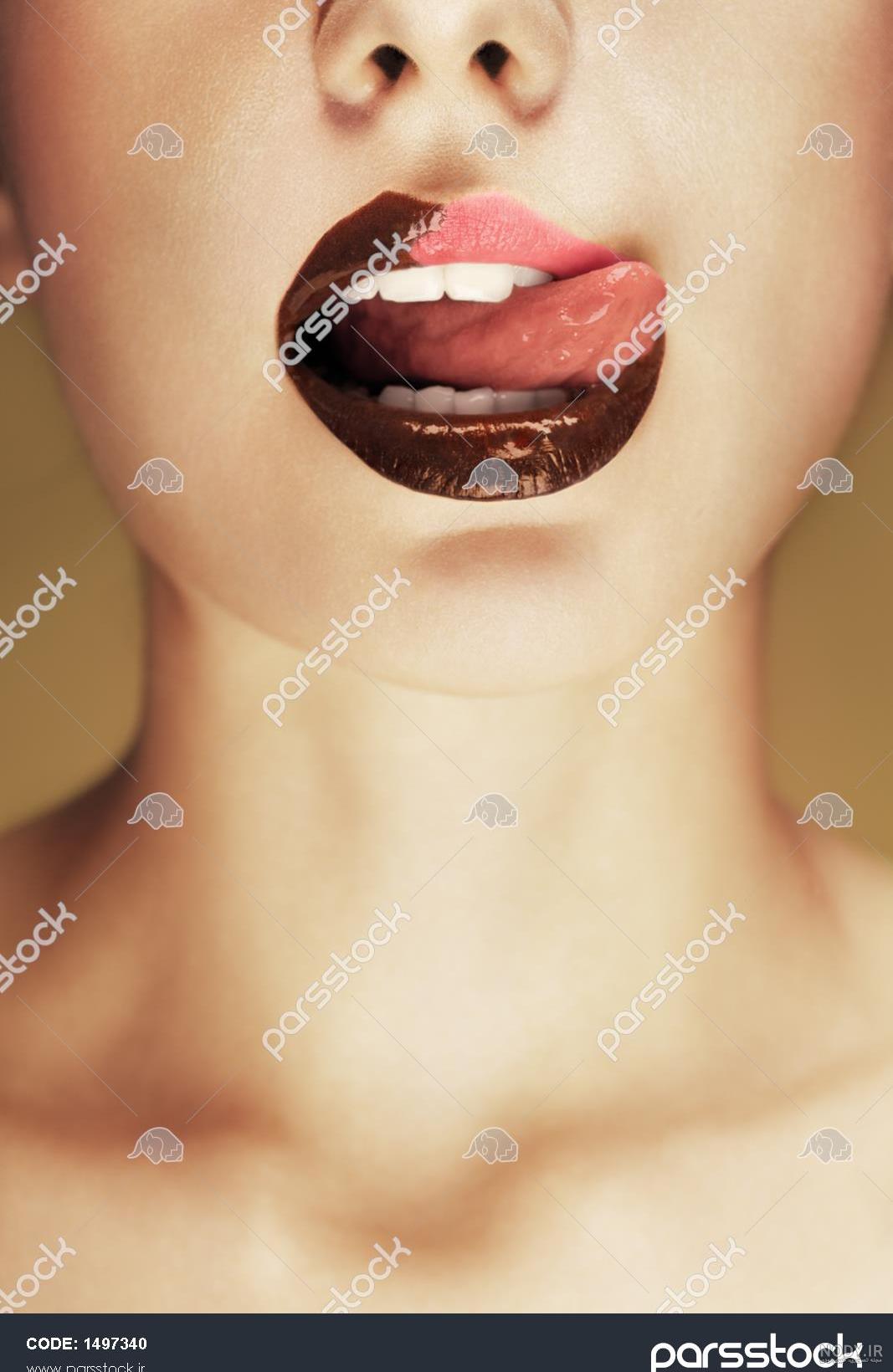 عکس لب شکلاتی
