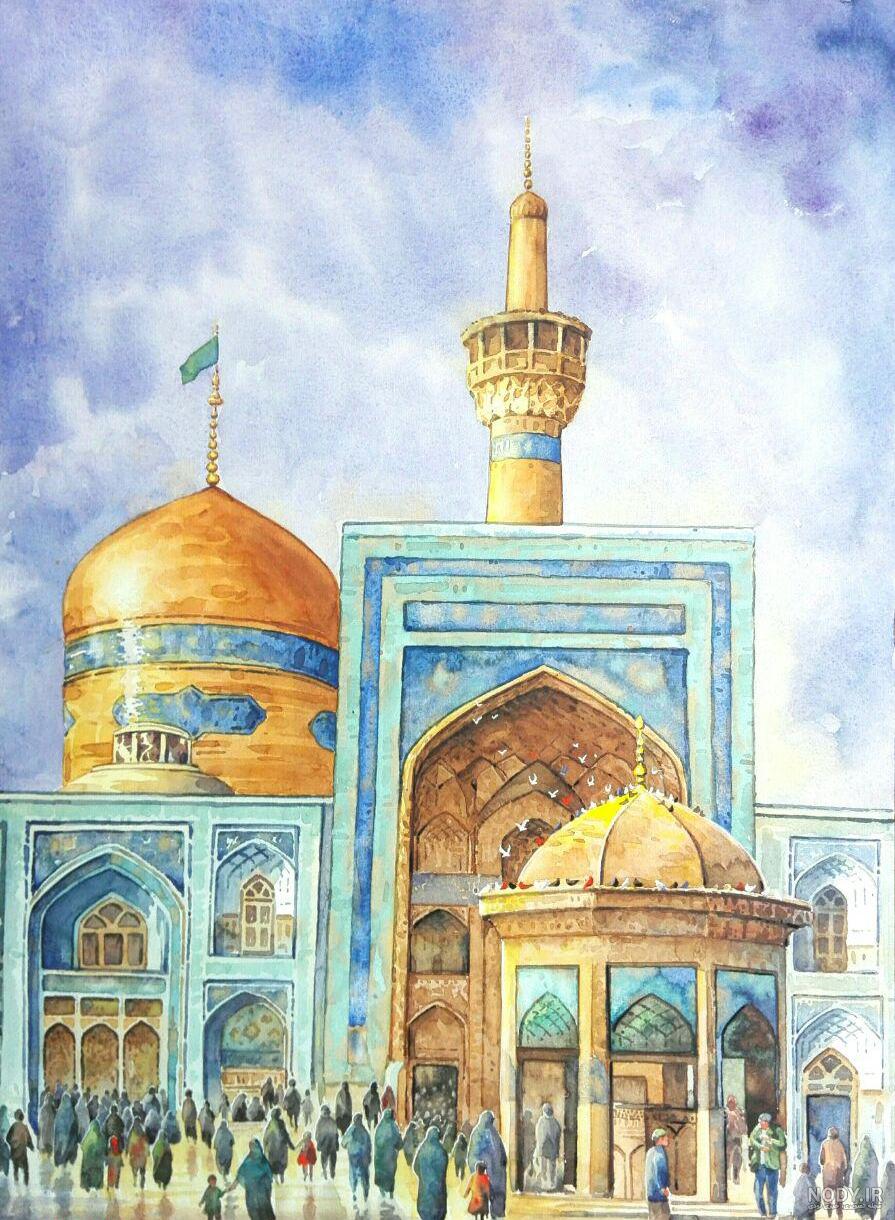 عکس های نقاشی حرم امام رضا