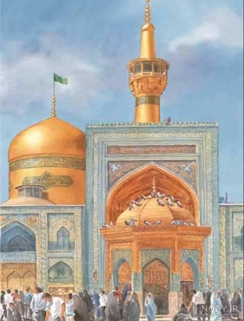 نقاشی امام رضا و آهو