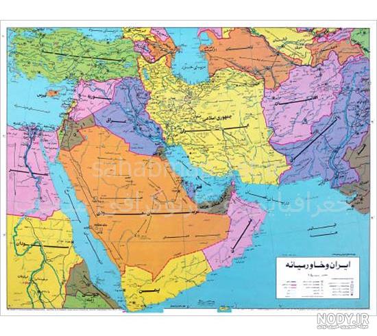 نقشه ایران و همسایگان با کیفیت بالا