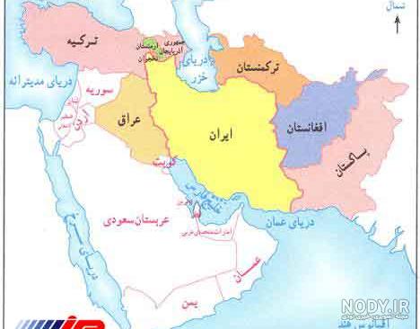 نقشه ایران و همسایگان فارسی