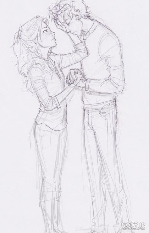 اموزش نقاشی دختر و پسر عاشقانه ساده
