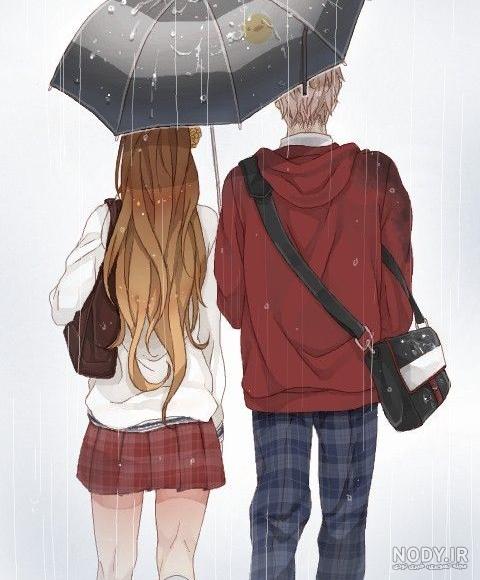 نقاشی عاشقانه دو نفره با مداد