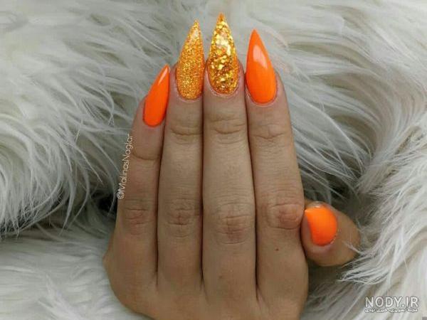 کاشت ناخن نارنجی جیغ کاشت ناخن نارنجی جیغ