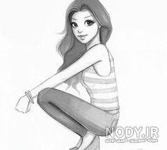 نقاشی شخصیت های کارتونی دخترانه ساده