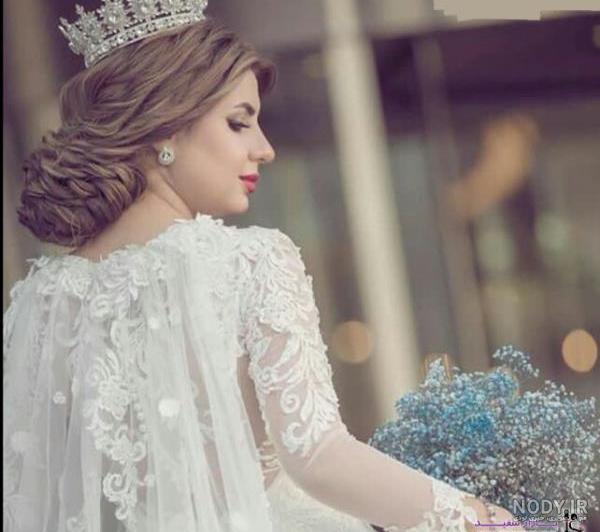 عکس تکی عروس در باغ