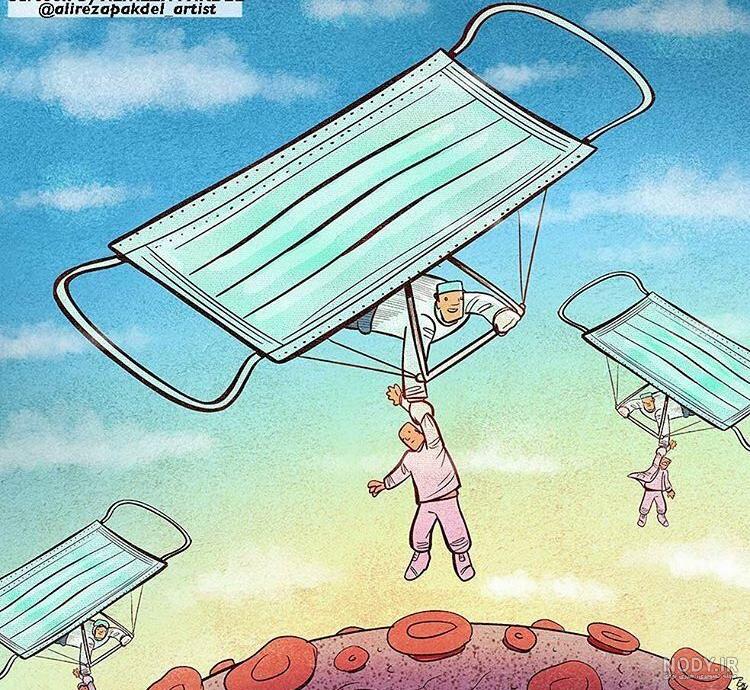 عکس کارتونی ماسک زدن عکس کارتونی ماسک زدن