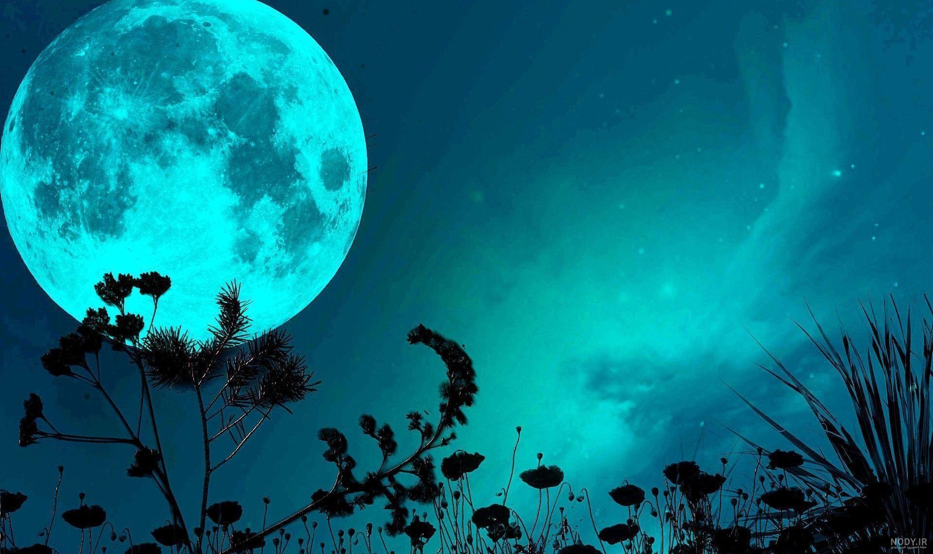 عکس ماه رنگی