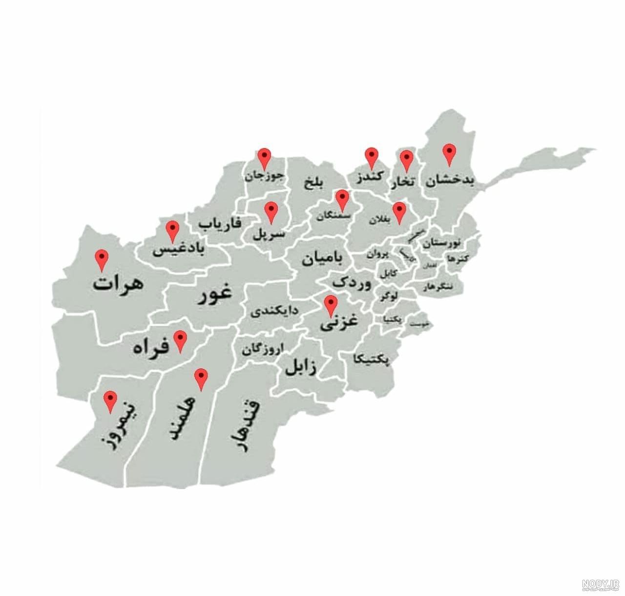 نقشه مرزی ایران و افغانستان
