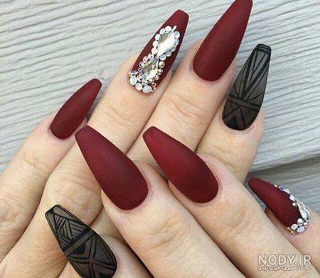 عکس کاشت ناخن زرشکی عکس کاشت ناخن زرشکی