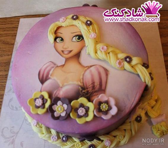 عکس کیک دختر گیسو کمند
