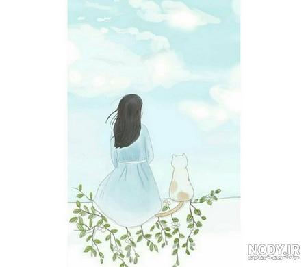 نقاشی از پشت سر پسر