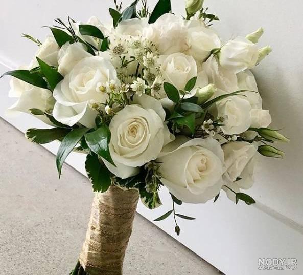 عکس دسته گل سفید رز عکس دسته گل سفید رز