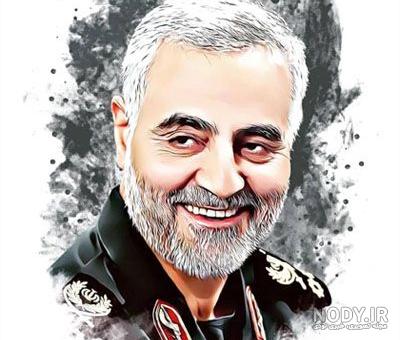 عکس حاج قاسم با چفیه