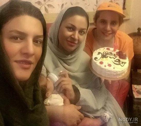 عکس بچه زیبا بروفه و همسرش