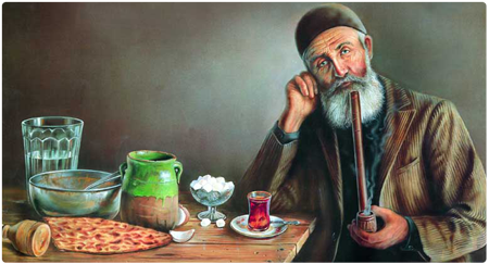 عکس پیرمرد قهوه چی