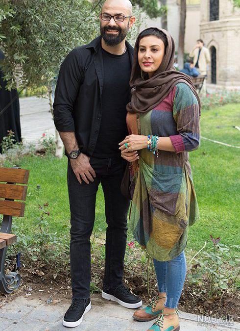هم آغوشی حدیثه تهرانی و همسرش