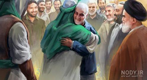 تابلو رهبری و حاج قاسم