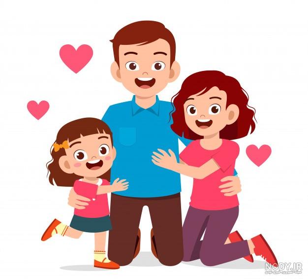 عکس عاشقانه پدر و مادر و فرزند