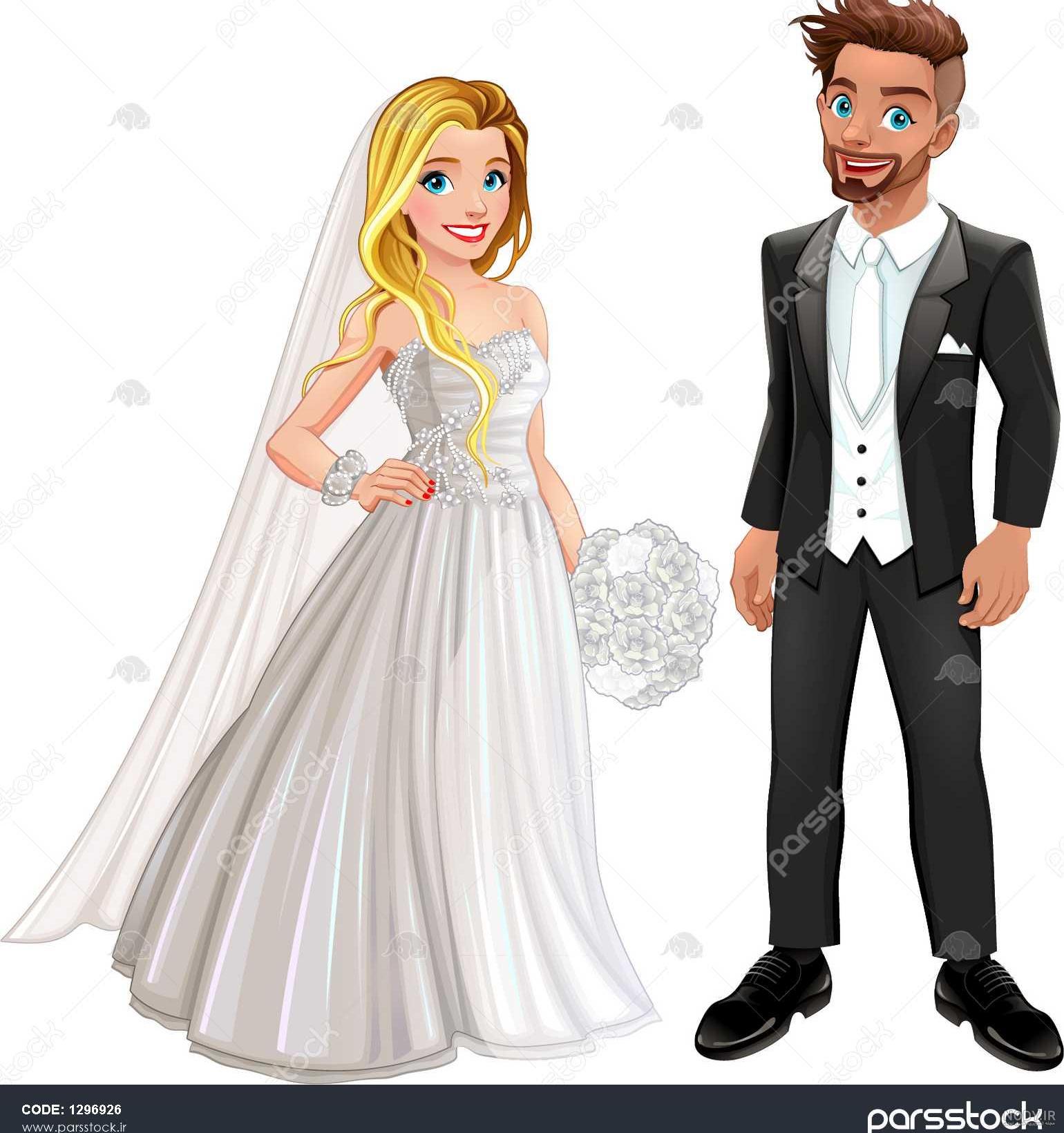 عکس کارتونی عروسی