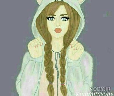 نقاشی دخترانه بامزه