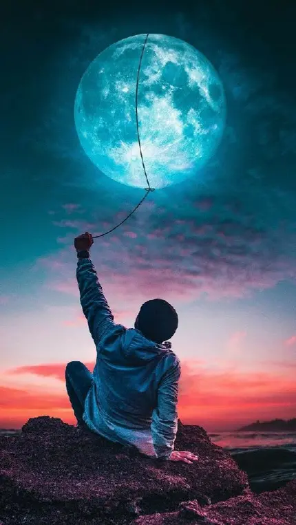 عکس آسمان شب با ماه و ستاره عکس آسمان شب با ماه و ستاره