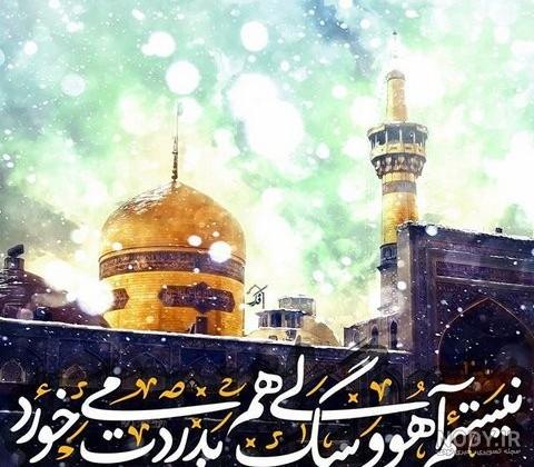 عکس حرم امام رضا با نوشته دلم هواتو کرده