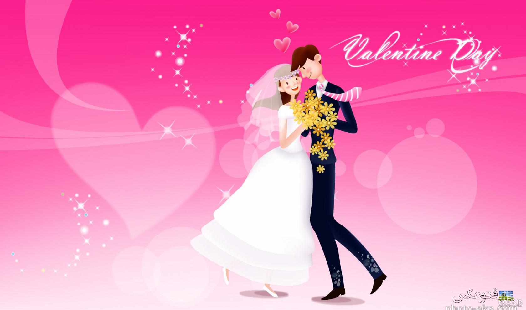 نقاشی عروس و داماد فانتزی