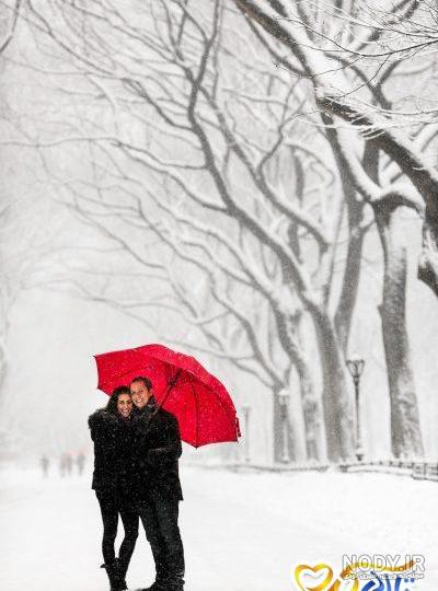 ژست عکاسی دخترانه در برف اینستاگرام
