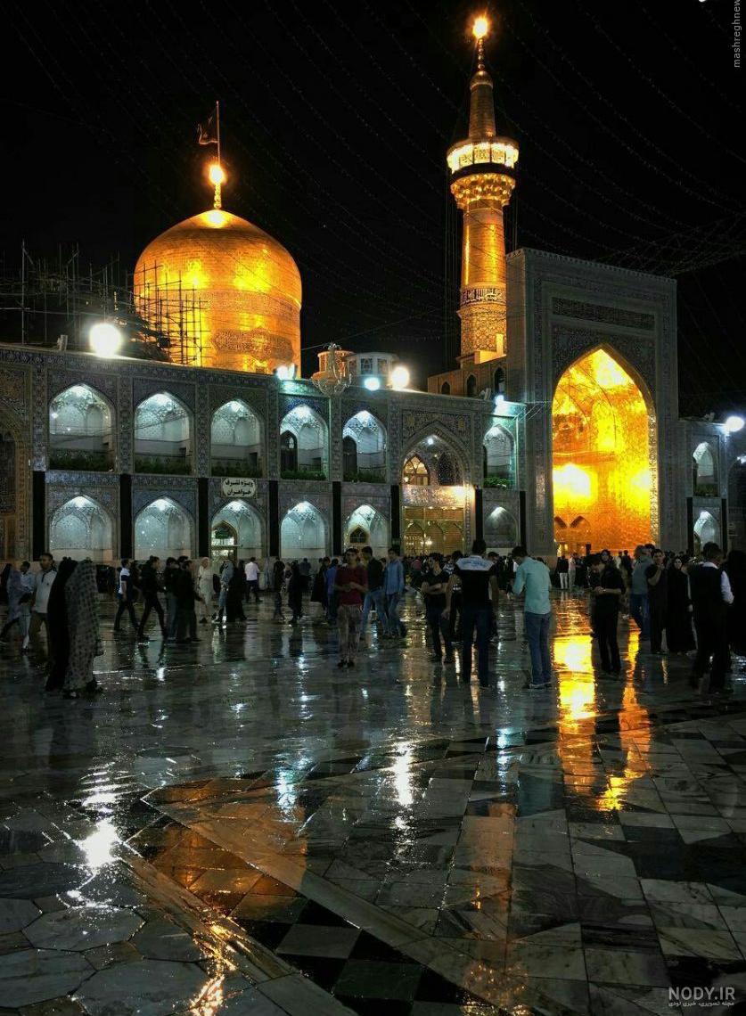 عکس حرم امام رضا با کبوتر