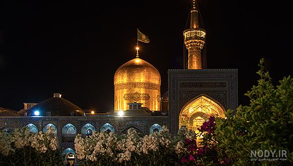 عکس حرم امام علی در شب