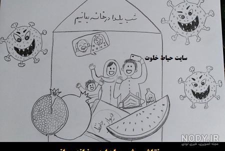 نقاشی آدم برفی شب یلدا نقاشی آدم برفی شب یلدا