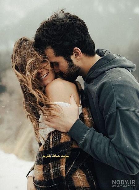 عکس عاشقانه در حال لب