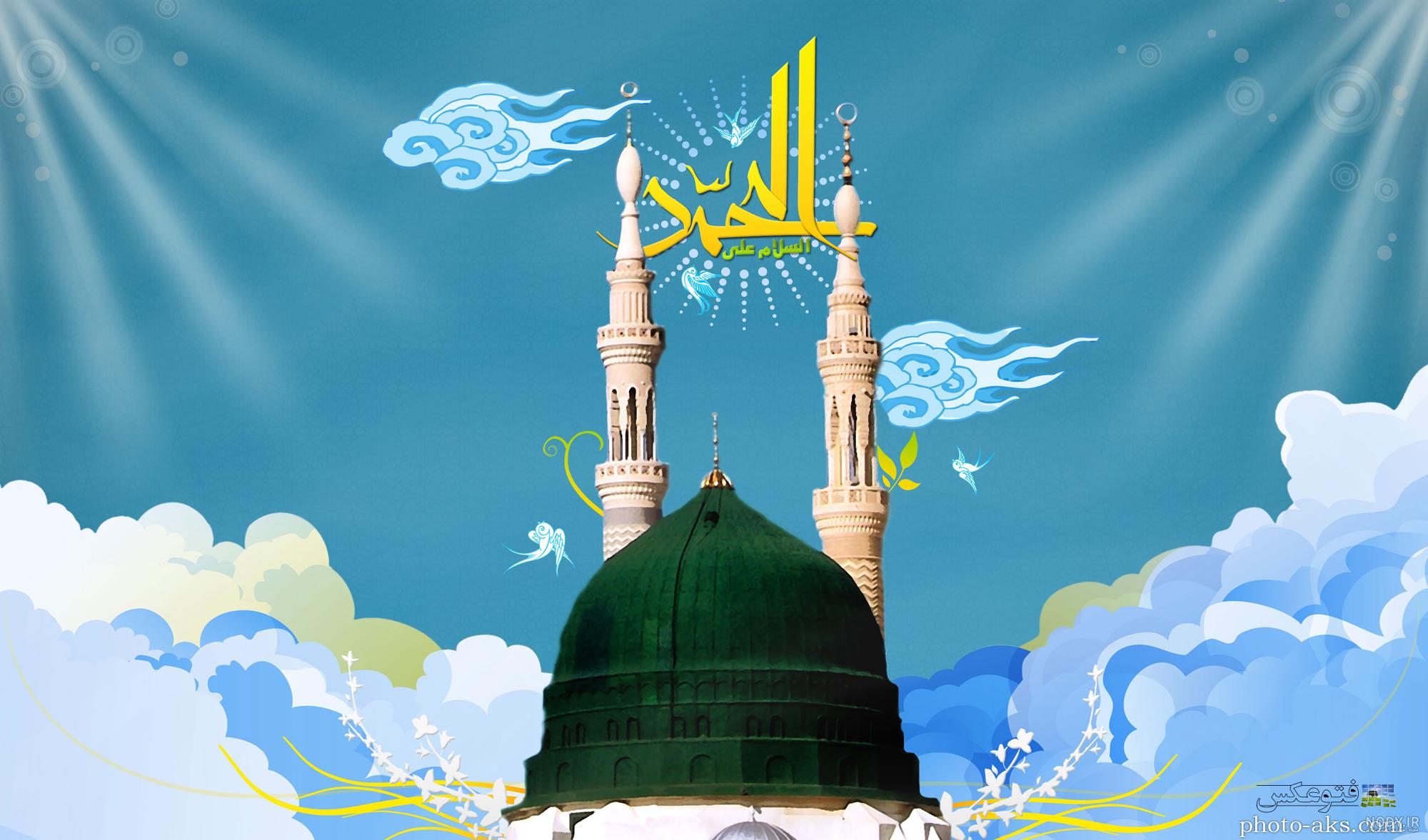 عکس مسجد النبی در شب